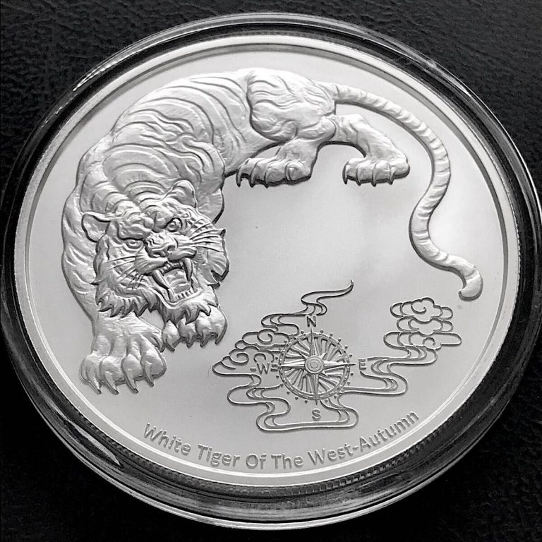 Read more about the article 2023 Samoa 1 oz .999 Silver Four Guardians White Tiger BU IN CAPSULE