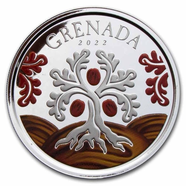 Read more about the article 2022 Grenada 1 oz Silver Nutmeg Tree Proof (Colorized) – SKU#260943