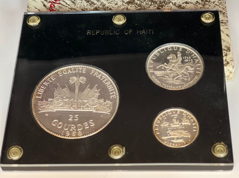 Read more about the article 1968 Haiti 3-Coin Silver Proof Set in Custom Capital Plastic Holder 6+ oz ASW