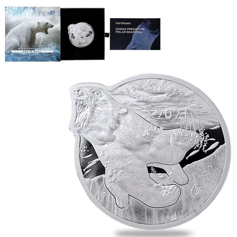 Read more about the article 2021 2 oz Silver Polar Bear – Ocean Predators Solomon Islands $5 Coin .9999 Fine