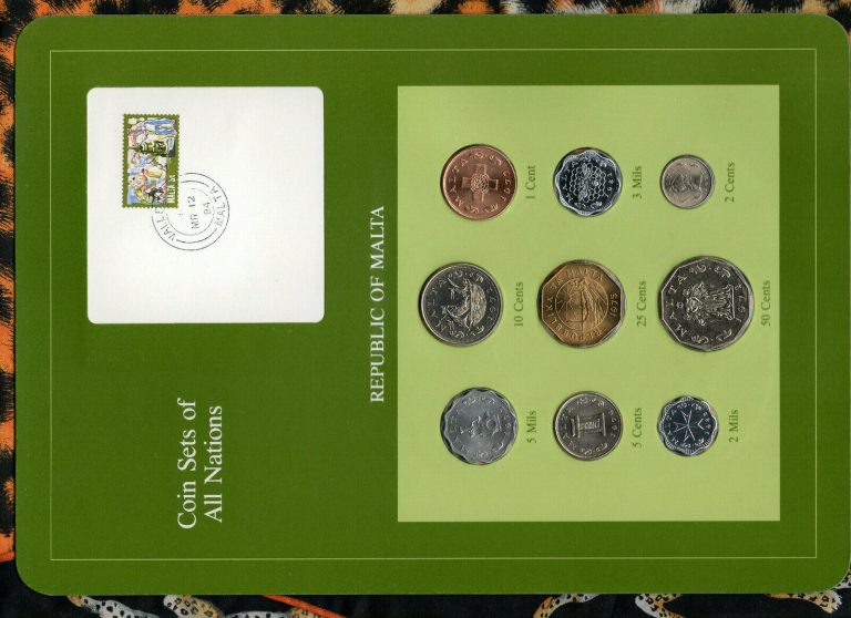 Read more about the article Coin Sets of All Nations Malta 1972 – 1982 2 and 3 Mils 1982 UNC 2 cent 1977