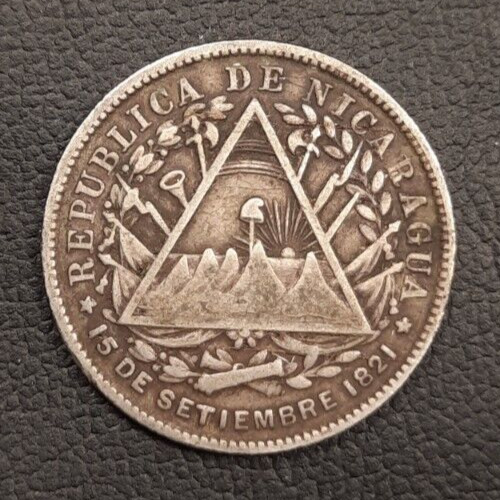 Read more about the article 1887 Nicaragua 20 Centavos Silver Coin