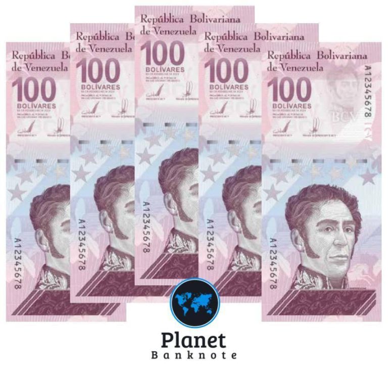 Read more about the article Venezuela 100 Bolivar Soberano x 5 Pcs  2021  New UNC Banknotes 100 Million Rare