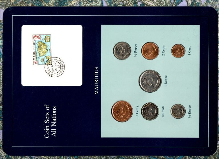 Read more about the article Coin Sets of All Nations Mauritius 1  1/2  1/4 Rupee  10  5  2  1 cents 1978 UNC