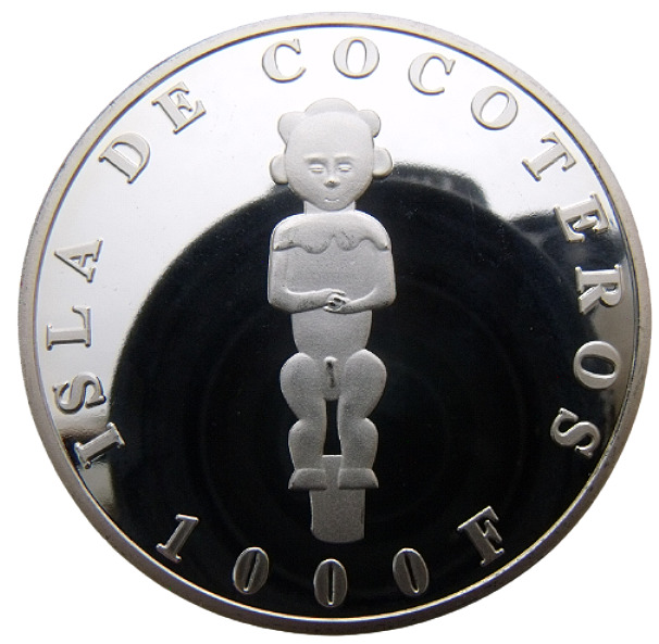 Read more about the article ISLA DE COCOTEROS – EQUATORIAL GUINEA 1000 FRANCS CFA 2019 MAN STATUE 38mm PROOF