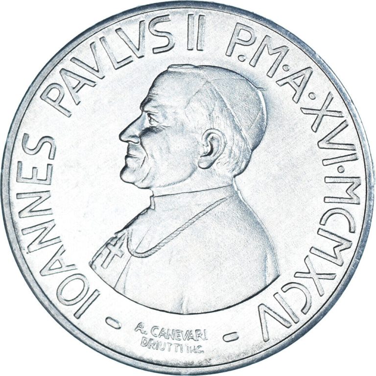 Read more about the article Coin  VATICAN CITY  John Paul II  10 Lire  1994  MS  Aluminum  KM:252