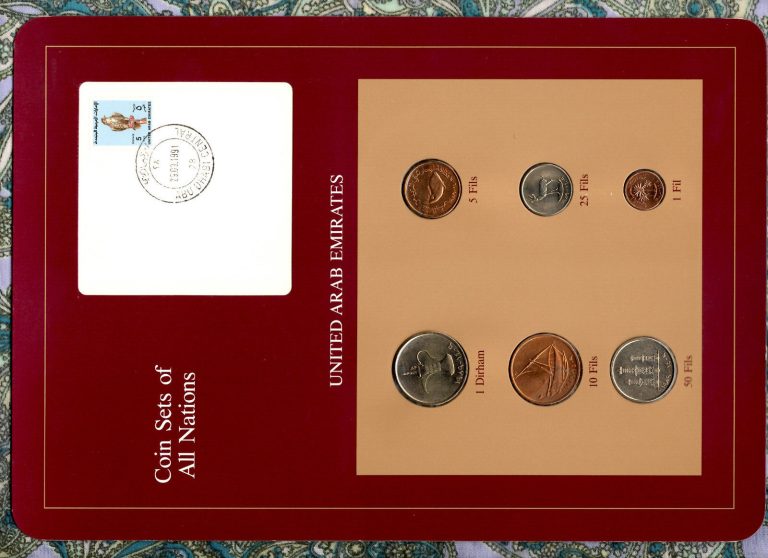 Read more about the article Coin Sets of All Nations UAE United Arab Emirates UNC 1989 but 1 Fil 1988