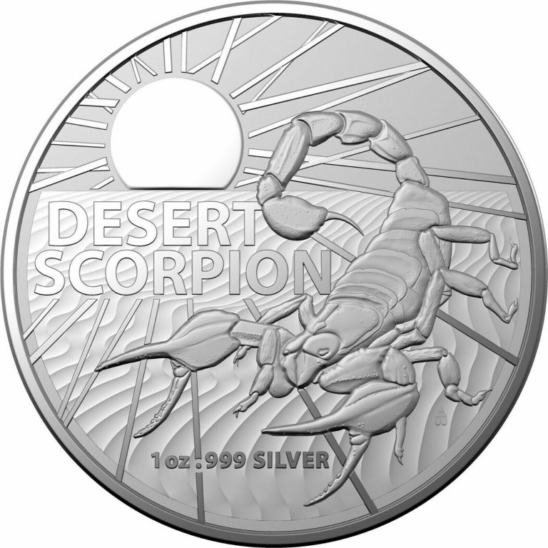 Read more about the article 2022 Australia Desert Scorpion 1 oz .999 Silver BU Coin in Capsule