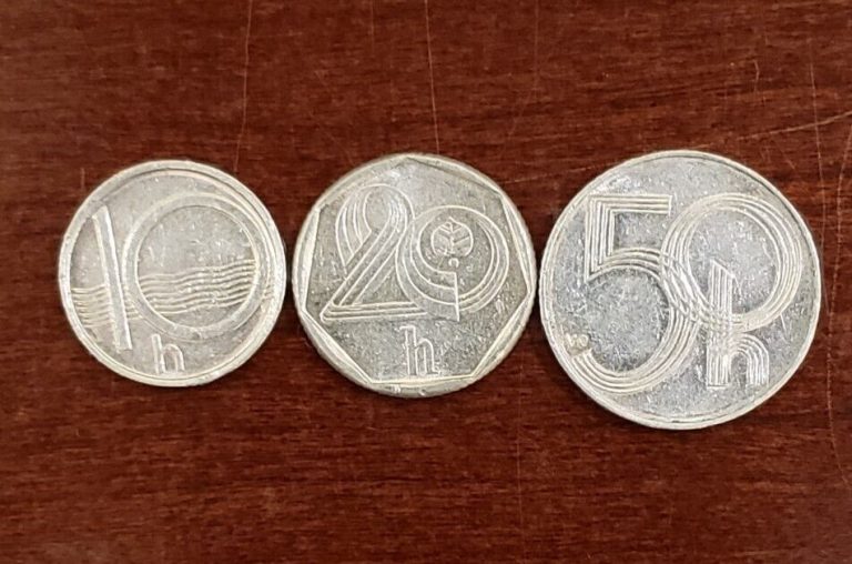 Read more about the article 1994 Czech Republic 10  20  50 Hellers. 3 Coins Set.