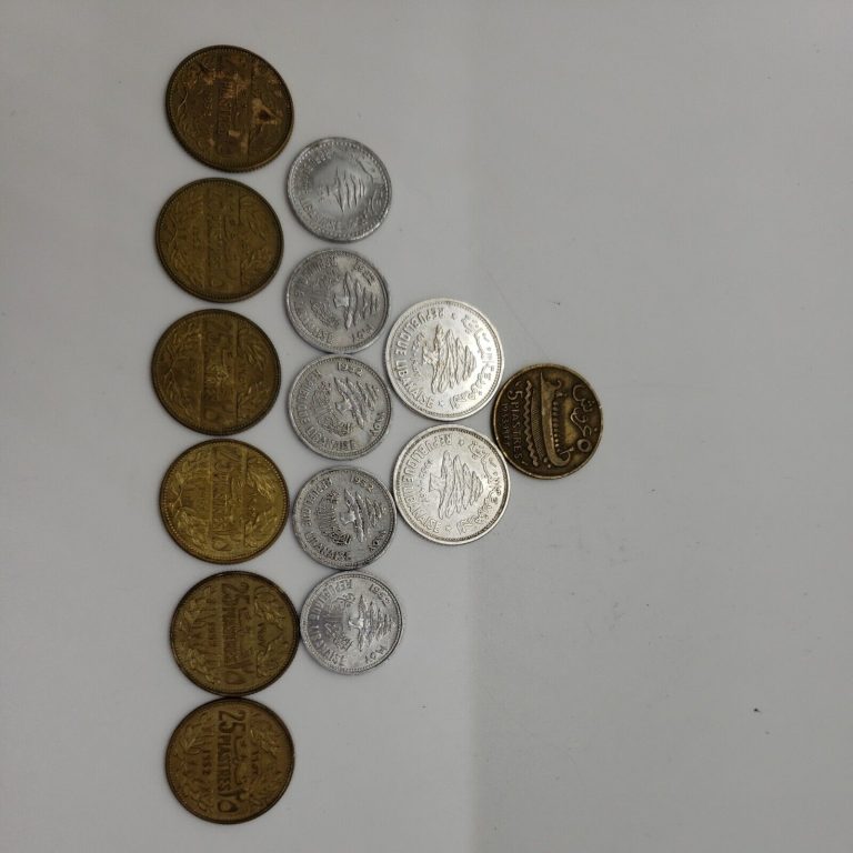 Read more about the article Lot (14)  vintage Coins Lebanon Coins 1933-1954 Republique Libanaise Piastres