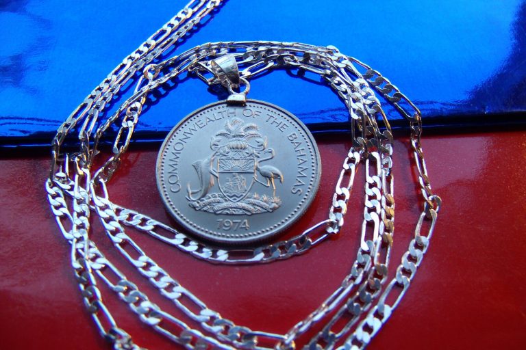Read more about the article BAHAMAS Marlin and Flamingo Neat Coin Pendant on a 24″ 925 Sterling Silver Chain