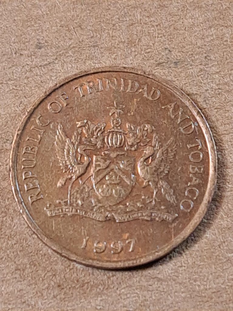 Read more about the article 1997 Trinidad and Tobago 1 Cent Coat of Arms Humming Bird. 1.94g 17.78mm coin