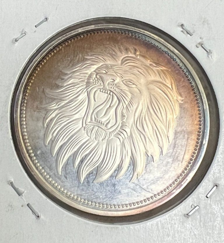 Read more about the article 1969 Yemen Arab Republic 2 Riyals Silver Lion  KM-4  Rare  PROOF w/Color Toning