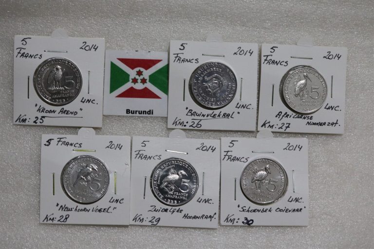 Read more about the article BURUNDI – 6 COMMEMORATIVE BIRDS COINS B49 #1300