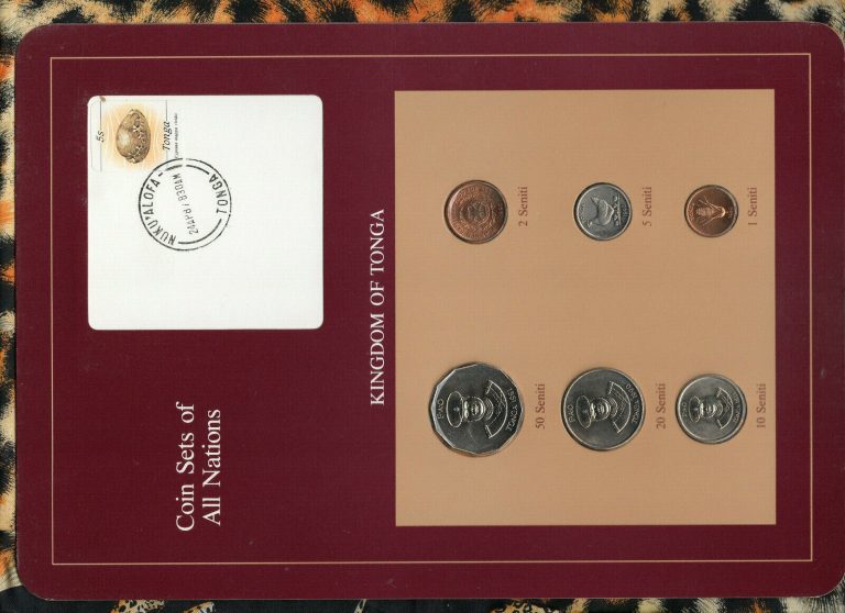 Read more about the article Coin Sets of All Nations Tonga UNC 1981-1991 50 Senti 1991 1 2 10 20 Senti 1990