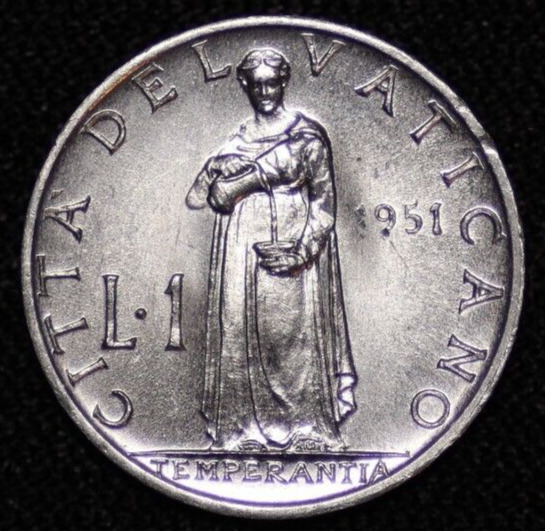 Read more about the article VATICAN CITY ~ 1951 ~ Lira ~ Quality World Coin ☘️ W-#49 ☘️
