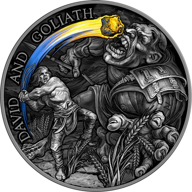 Read more about the article 2022 Ghana David and Goliath 2oz Silver Antique Finish Coin