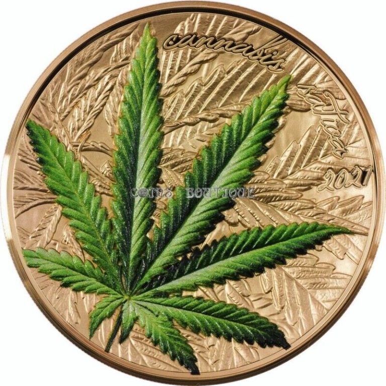 Read more about the article 2021 Cannabis Sativa 1 oz silver coin gilded Benin