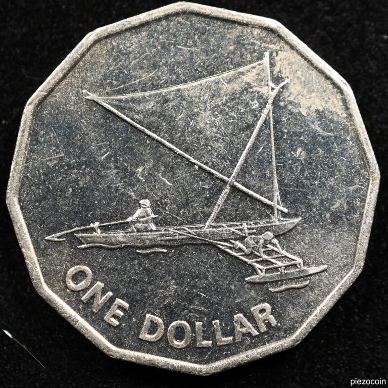 Read more about the article Kiribati 1 Dollar 1979  Coin  Km# 7  Outrigger Sailboat  Inv#D007