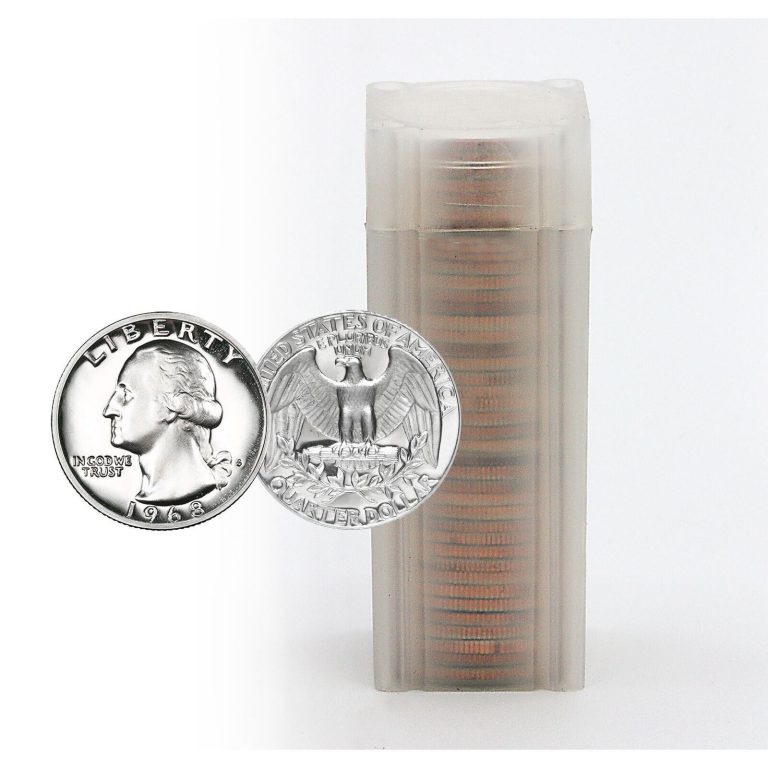 Read more about the article Roll of 1968 Proof Washington Quarters (40 Proof Coins)-Protective Plastic Tube