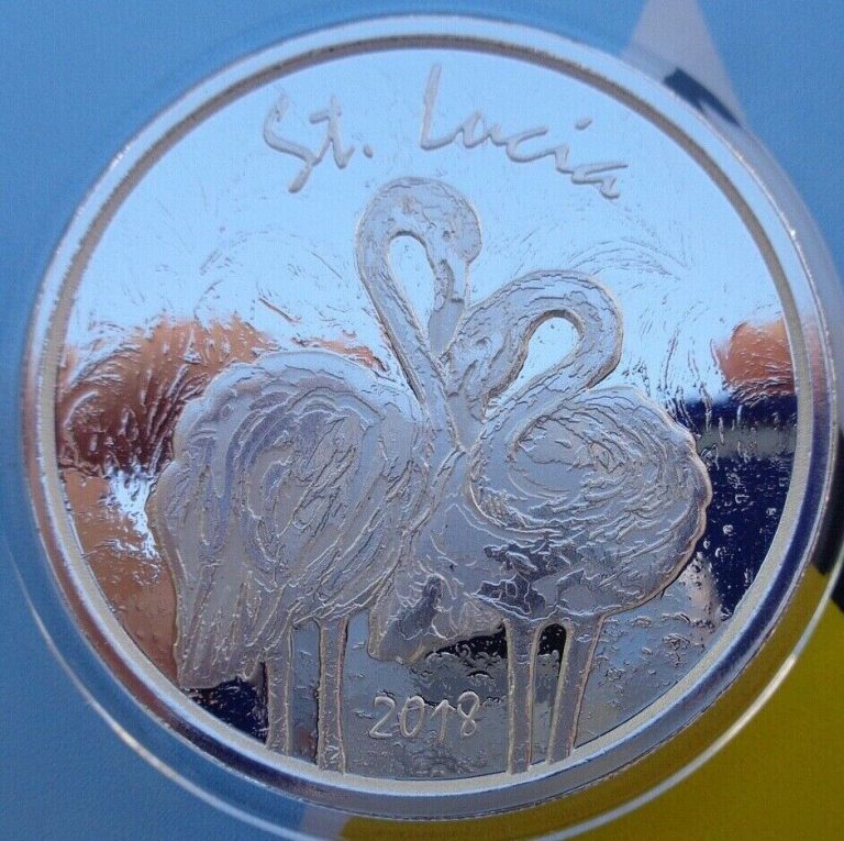 Read more about the article 2018 St. Lucia PINK FLAMINGO $2 silver BU coin .999 fine silver