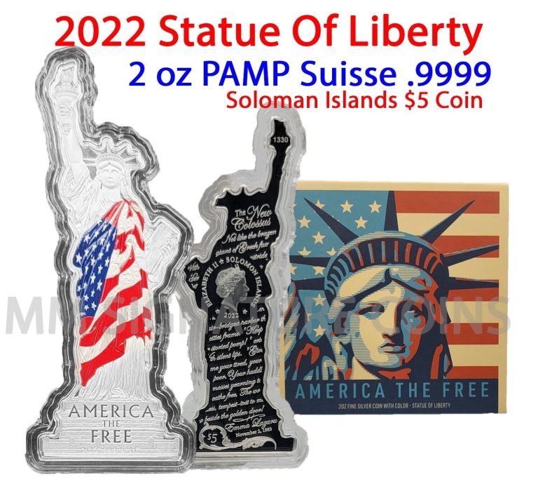 Read more about the article 2022 Silver America The Free Statue of Liberty Pamp Solomon Islands 2oz Coin