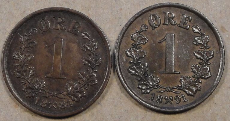 Read more about the article Norway 1 Ore 1884 + 91 Better Circulated Grade Coins