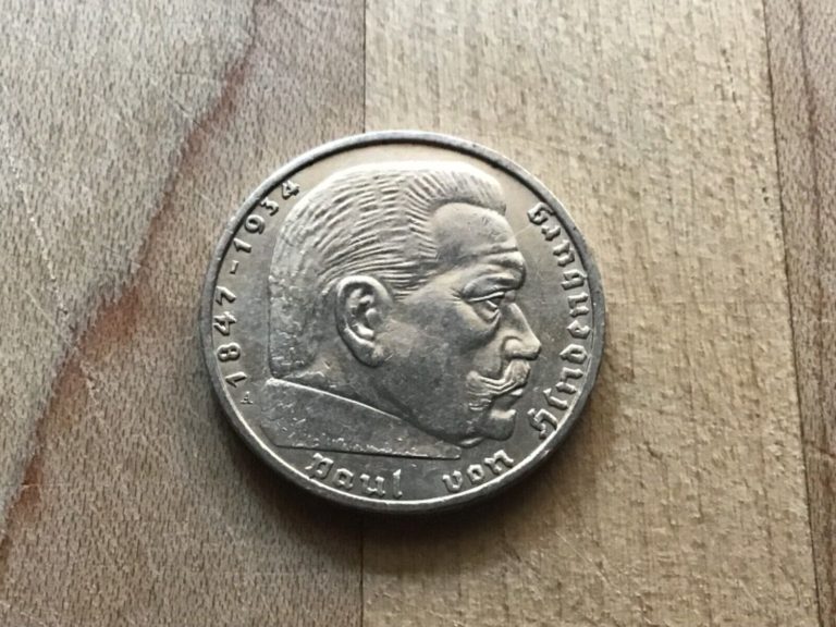 Read more about the article Silver Third Reich WW2 German 2 Reichsmark Hindenburg Coin Random Dates