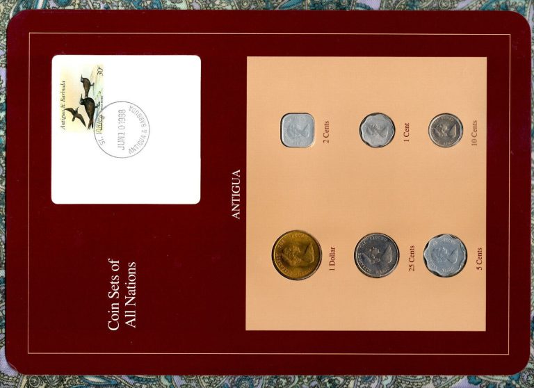 Read more about the article Coin Sets of All Nations Antigua E.C w/card 1981-1989 UNC 25 ct 1986 JUN 10 1988