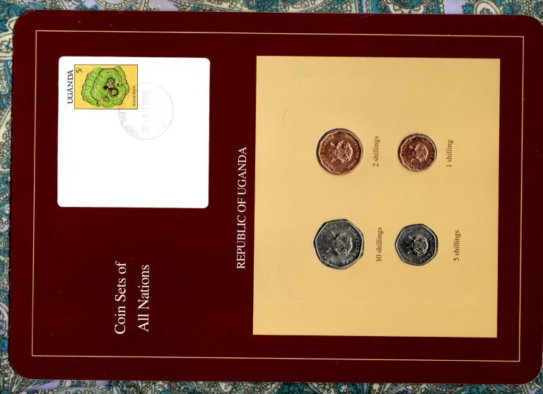 Read more about the article Coin Sets of All Nations Uganda 4 coins all 1987 10  5  2  1 Shillings