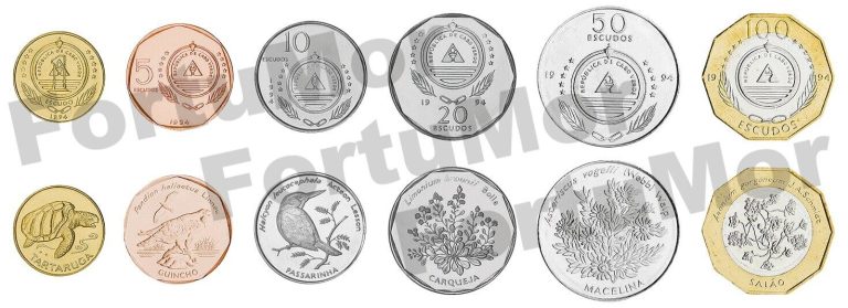 Read more about the article Cape Verde 6 Coins SET  1 5 10 20 50 100 Escudos  1994  UNC