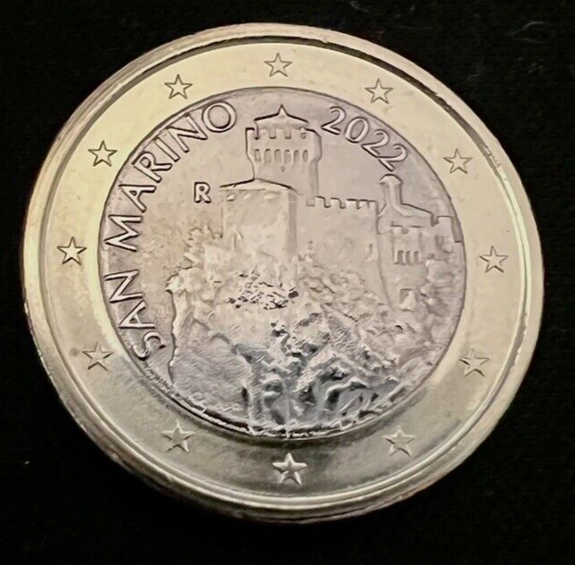 Read more about the article SAN MARINO – 1 € Euro coin 2022  Uncircuated coin – UNC – Cesta (second tower)