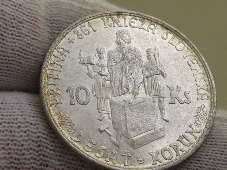 Read more about the article Slovakia 1944 10 Korun Silver Coin  nice! AU KM 9.1  Variety 1