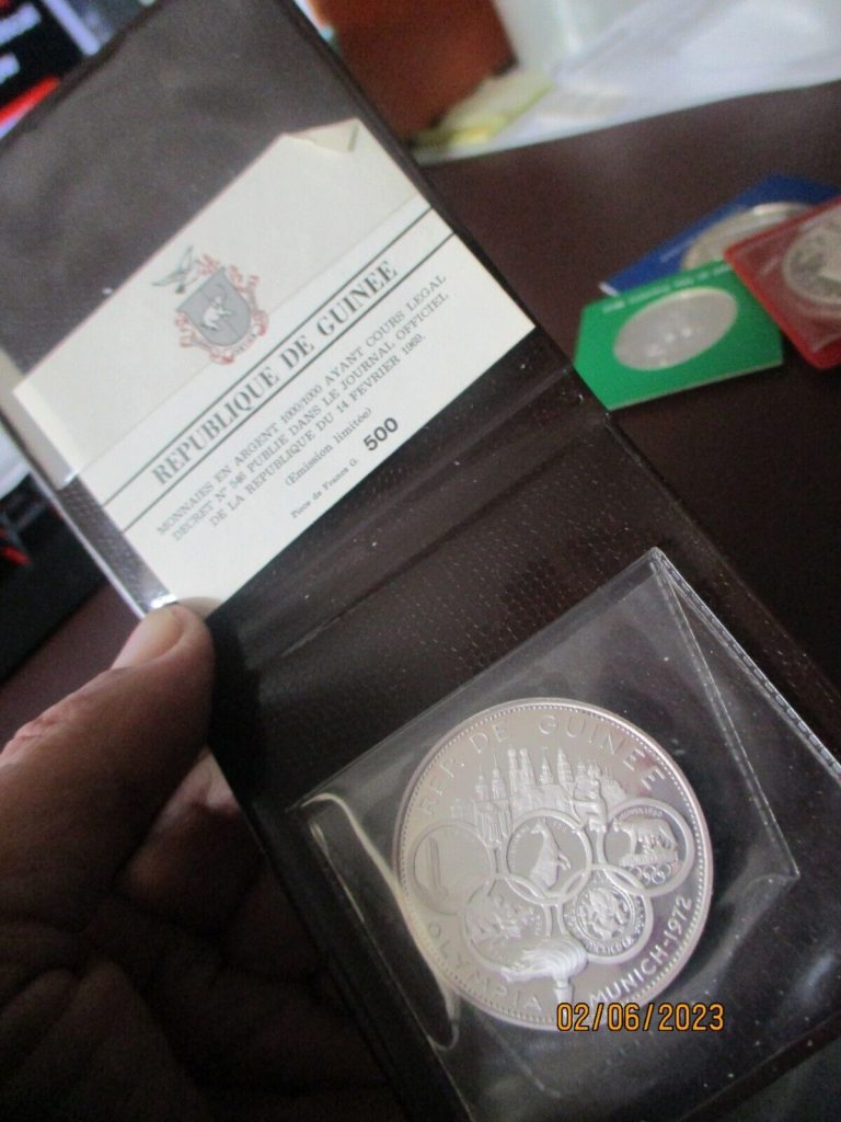 Read more about the article GUINEA 500 Francs 1970 Proof – Silver .999 – 1972 Summer Olympics