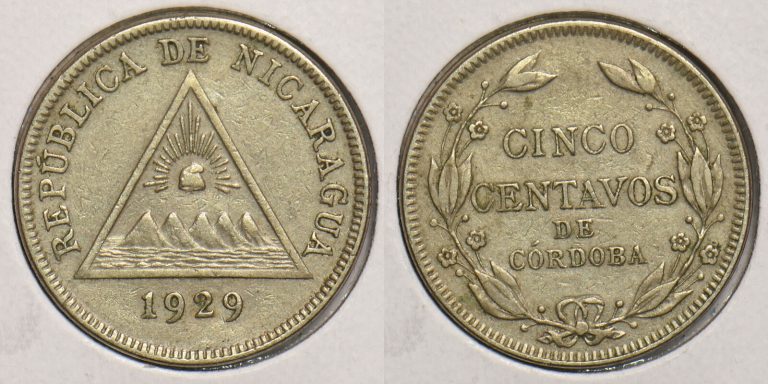 Read more about the article Nicaragua 1929 5 Centavos 199077 combine shipping