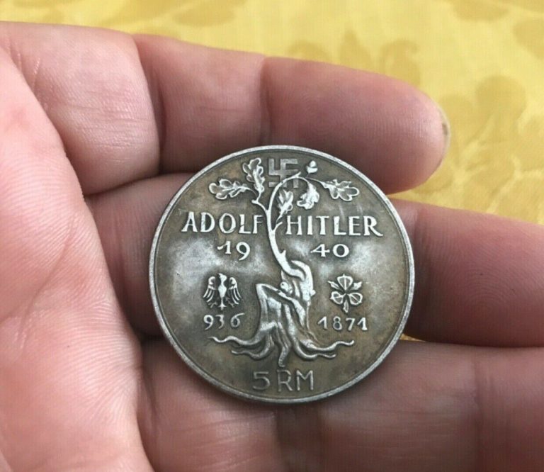 Read more about the article 1940 GERMAN FUEHRER 5 REICHSMARK 5RM WWII COMMEMORATIVE COIN