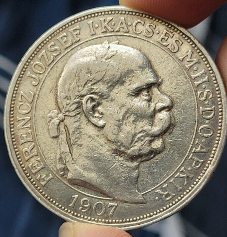 Read more about the article Hungary Franz Josef 1907 5 Korona (Anniversary of Coronation) – 300K Mintage