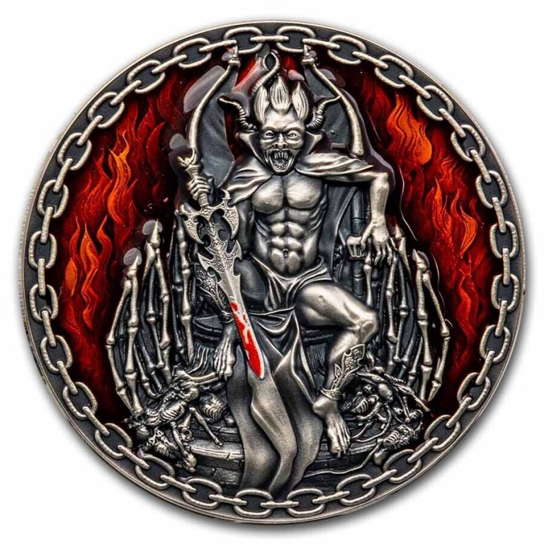 Read more about the article 2022 Republic of Cameroon 2 oz Silver Antique Mephistopheles – SKU#257193