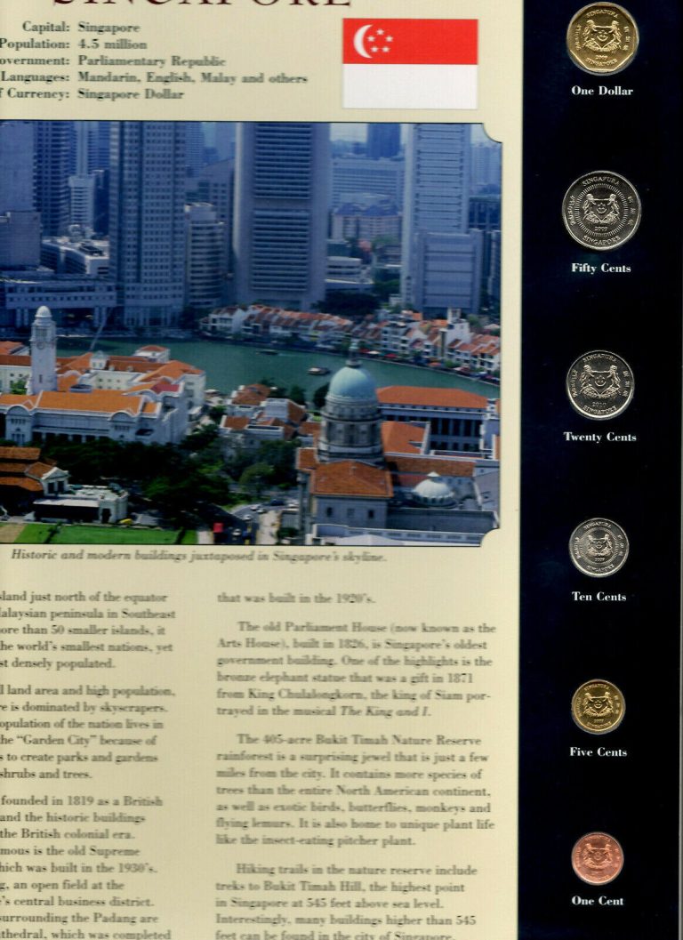 Read more about the article Coins from Around the World Singapore 2001-2010 BU UNC $1 50 Cents 2009