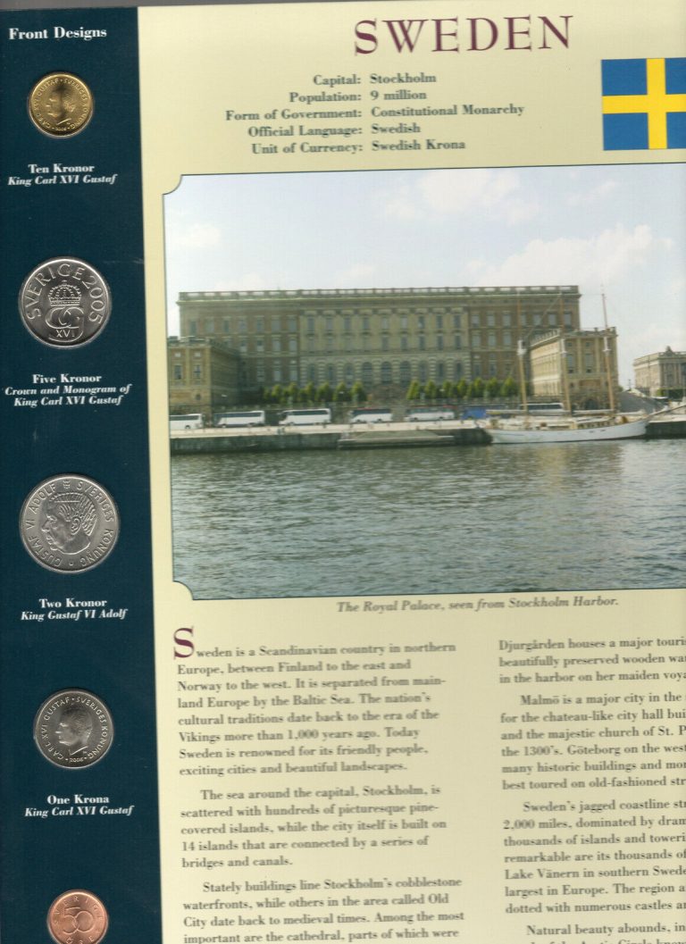 Read more about the article Coins from Around the World Sweden 1971-2006 BU UNC 2 Kronur 1971 10 Kronur 2005
