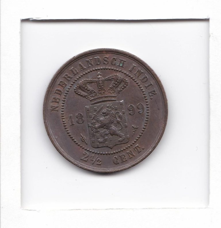 Read more about the article 1899 Dutch Netherlands Indies 2 1/2 Cents coin  rare high grade