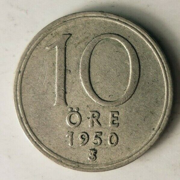 Read more about the article 1950 SWEDEN 10 ORE – Great Collectible – FREE SHIPPING – Sweden Silver Bin A