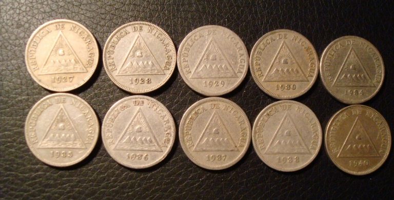 Read more about the article Nicaragua 5 centavos 10 coin lot 1927  1928  1929  30  34  35  36  37  38 and 40