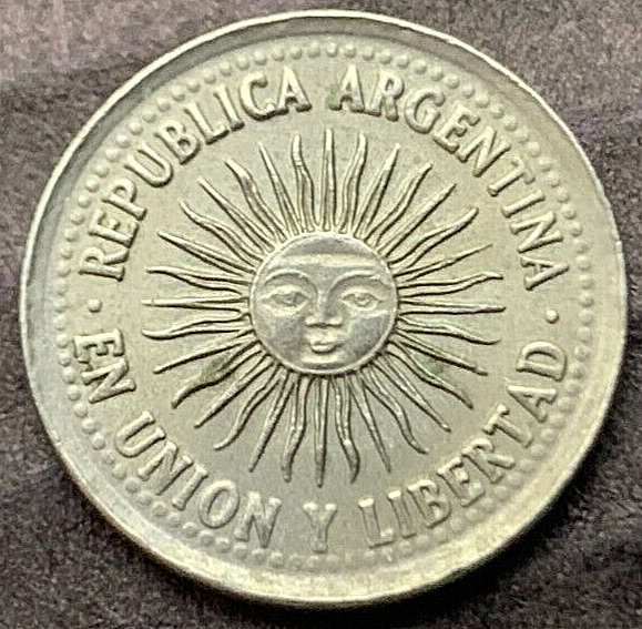 Read more about the article 1994 Argentina 5 Centavos Coin AU UNC   Radiant Sunface  #B1490