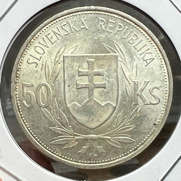 Read more about the article 1944 SLOVAKIA SILVER 50 KORUN NEAR UNCIRCULATED COIN