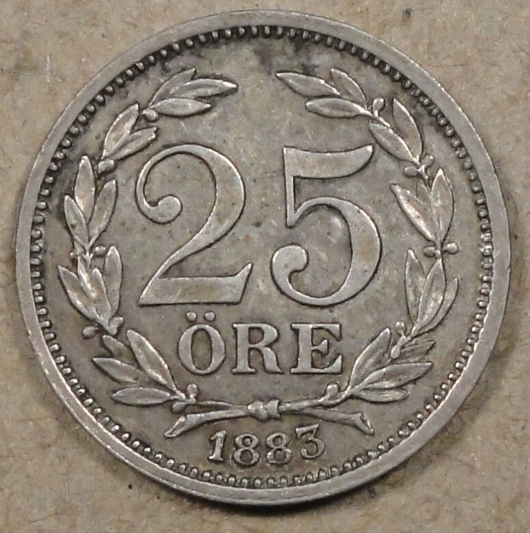 Read more about the article Sweden 1883 25 Ore Better Circulated Grade Coin