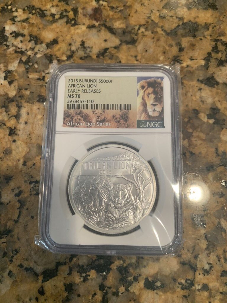 Read more about the article 2015 NGC BURUNDI S5000F AFRICAN LION MS70 1 Oz Silver