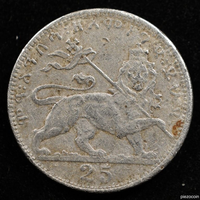 Read more about the article Ethiopia 25 Matonas 1931 (1923)  Coin  Km# 30  Haile Selassie I  Lion  Inv#D088