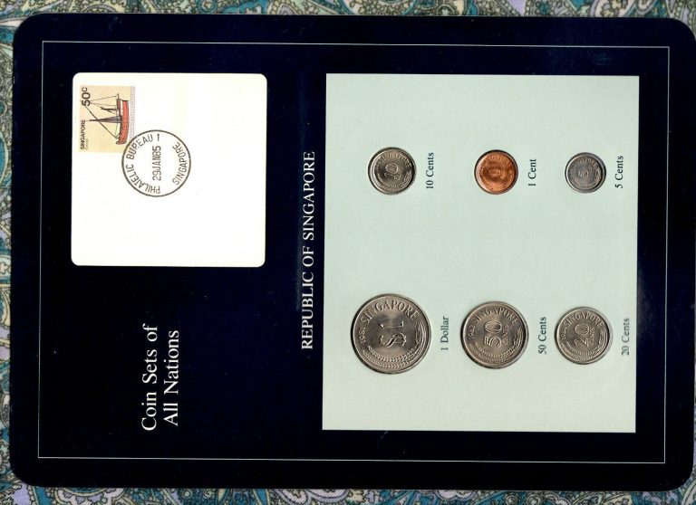 Read more about the article Coin Sets of All Nations Singapore 1981-1984 UNC 5 cent 1984 50 cent 1982