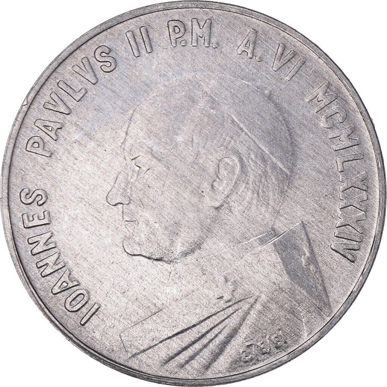 Read more about the article Coin  VATICAN CITY  John Paul II  10 Lire  1984  Rome  FDC  MS  Aluminum